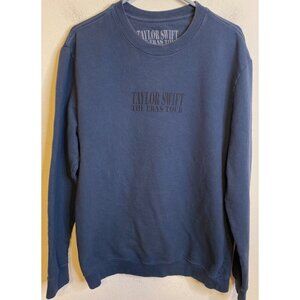Taylor Swift The Eras Tour Crewneck Sweatshirt Blue Size Large Long Sleeve